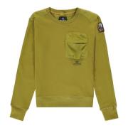 Lange Mouw Sweatshirt met Nylon Inzetstukken Parajumpers , Green , Her...