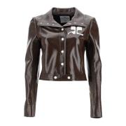 Vinyl Effect Kort Jack Courrèges , Brown , Dames