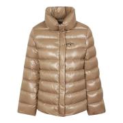 Nylon gewatteerde jas met ganzendons Fay , Beige , Dames