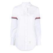 Iconisch Gestreept Overhemd Thom Browne , White , Dames