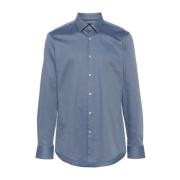 Stijlvol Micro Patroon Overhemd Hugo Boss , Blue , Heren