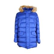 Blauwe Nylon Donsjas met capuchon add , Blue , Heren