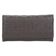 Dames Zadelbruin Leren Continental Wallet Estro , Brown , Dames