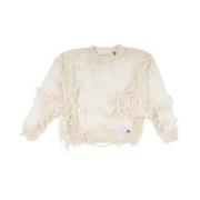 Witte Pullover met Gaten Mihara Yasuhiro , Multicolor , Heren