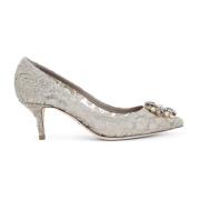 Kanten Pumps met Stijl Dolce & Gabbana , Beige , Dames