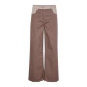 Koffiekwarts Straight Leg Broek Soaked in Luxury , Brown , Dames