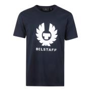 Zwart Katoenen Jersey T-Shirt met Logo Belstaff , Blue , Heren