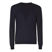 Navy Katoenen Crewneck Sweater Zanone , Blue , Heren