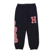 Zwarte Fleece Sweatpants met Elastische Taille HUF , Black , Heren