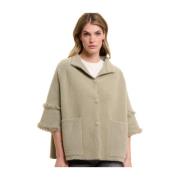 Cape Vest met Franje Detail Rino&Pelle , Green , Dames