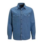 Lange mouwen shirt Replay , Blue , Heren