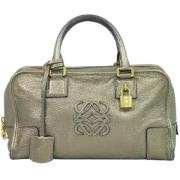 Pre-owned Leather handbags Loewe Pre-owned , Gray , Dames