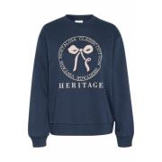 Midnight Marine Sweatshirt met Front Print Kaffe , Blue , Dames