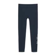 Blauwe Leggings met Bedrukte Letters Max Mara , Blue , Dames