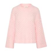 Mesh Pullover Sweater Ballerina Stijl Soaked in Luxury , Pink , Dames