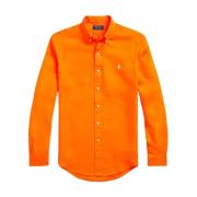 Oranje linnen overhemd Custom Fit Ralph Lauren , Orange , Heren