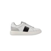 Casual Leren Sneaker met Contrastdetails Ambitious , White , Heren