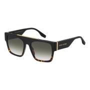 Zwart Havana/Groen Geshade Zonnebril Marc Jacobs , Black , Heren