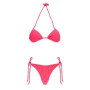 Fuchsia Bikini Triangle Top met Veters F**k , Pink , Dames