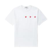 Hartprint Crew Neck T-shirt Comme des Garçons Play , White , Heren