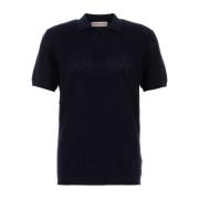 Middernacht Blauw Viscose Blend Polo Shirt Orlebar Brown , Blue , Here...