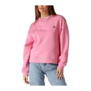 Roze Badge Crew Sweater Tommy Jeans , Pink , Dames