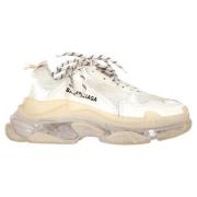 Pre-owned Polyester sneakers Balenciaga Vintage , White , Dames