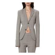 Grijze Aansluitende Single-Breasted Blazer JW Anderson , Gray , Dames