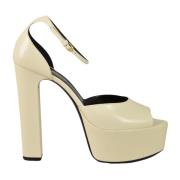 Leren Schoenen - 100% Leren Zool Saint Laurent , Beige , Dames