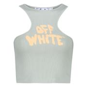 Vintage Logo Crop Top Off White , Gray , Dames