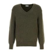 Luxe Cashmere Sweater in Donkergroen Salvatore Ferragamo , Green , Her...