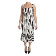 Chique Monochrome Midi Jurk Dolce & Gabbana , Multicolor , Dames