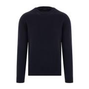 Navy Gebreide Kleding Crew Neck Lange Mouw Roberto Collina , Blue , He...