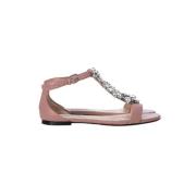 Pre-owned Leather sandals Jimmy Choo Pre-owned , Pink , Dames