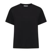 Marine Zwart Katoen Ronde Hals T-shirt Studio Nicholson , Black , Dame...