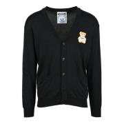 Katoenen Cardigan Couture Stijl Moschino , Black , Heren