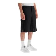 Cargo Bermuda Shorts in Linnen Dolce & Gabbana , Black , Heren