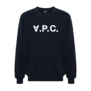 Standaard Flocked Logo Sweatshirt A.p.c. , Blue , Dames