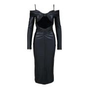 Elegante Jurk van Stretchstof Versace Jeans Couture , Black , Dames