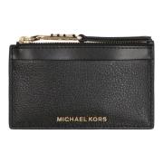 Korrelig Leren Kaarthouder met Voorvak Michael Kors , Black , Dames