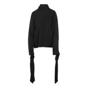 Crepe blouse met hoge hals Jucca , Black , Dames