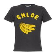 T-shirt met print Chloé , Gray , Dames