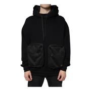 Zwarte hoodie met logodetails Dolce & Gabbana , Black , Heren