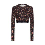 Bloemen Crop Top Paco Rabanne , Multicolor , Dames