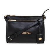 Leren schoudertas Versace , Black , Dames