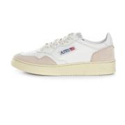 Leren lage sneaker met suède inzetstukken Autry , White , Heren