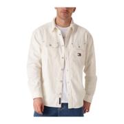 Casual Cord Overhemd in Ecru Tommy Jeans , Beige , Heren