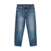 Indigo Blauwe Ripped Jeans met Klassieke Stijl A.p.c. , Blue , Heren