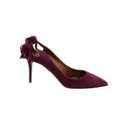 Pre-owned Suede heels Aquazzura Pre-owned , Purple , Dames