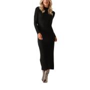 Zwarte Midi Jurk voor Vrouwen Ydence , Black , Dames